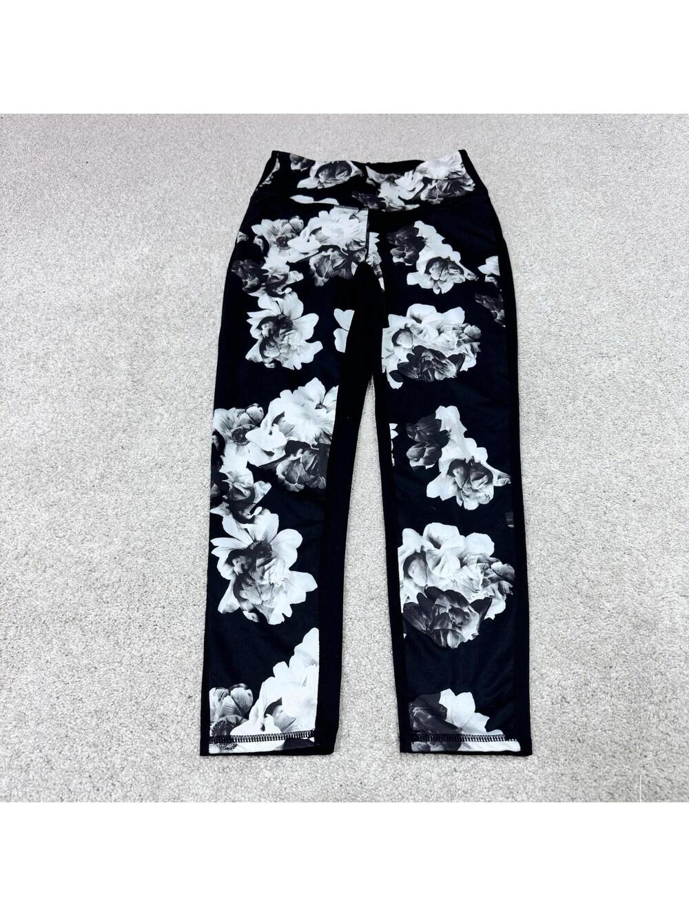 Gap Leggings Women’s Black White Floral Size Small